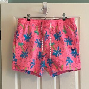Party Pants | Men's Pink Tropical Palm Party Starter Shorts